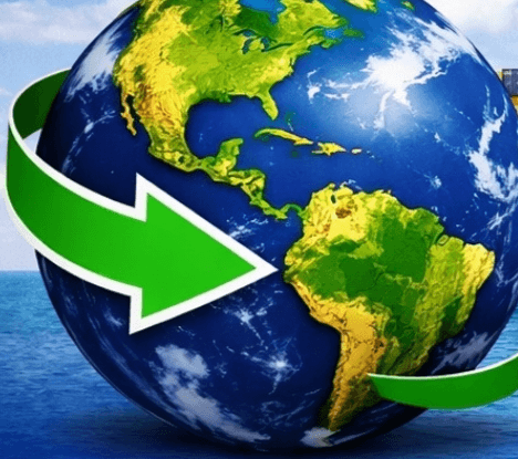 Globo terráqueo con rutas internacionales